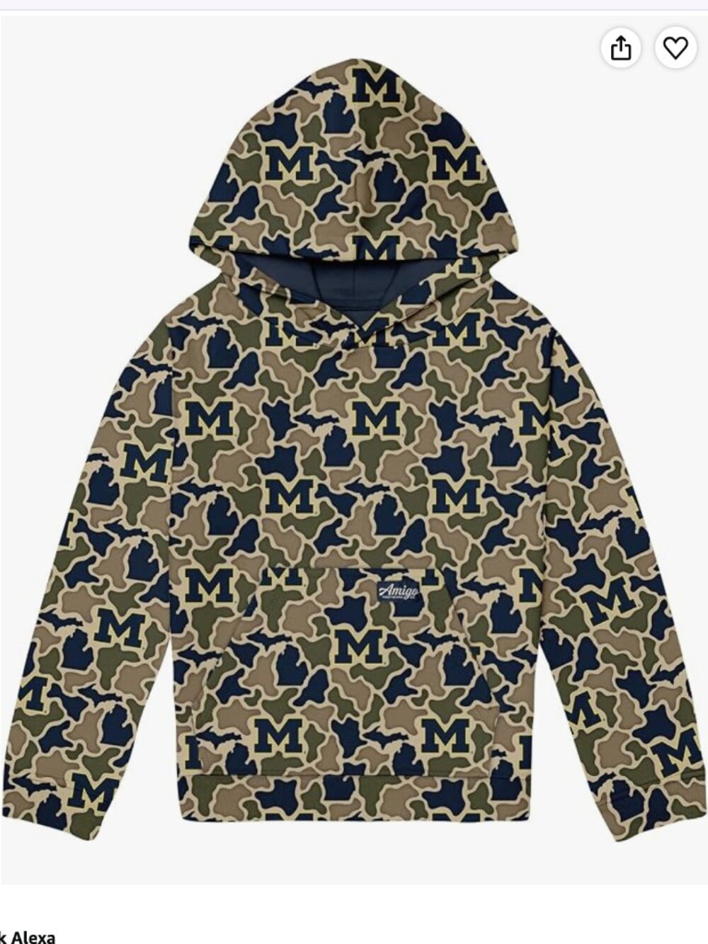 New AMIGO Michigan Wolverines Boys Fleece Hoodie Sweatshirt Size MediumNew